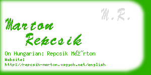 marton repcsik business card